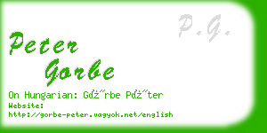 peter gorbe business card