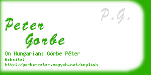 peter gorbe business card